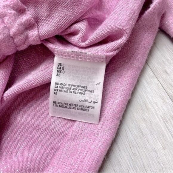 INC International Concepts Women's Pink Ruched Asymmetrical Lightweight Sweater - Picture 3 of 4